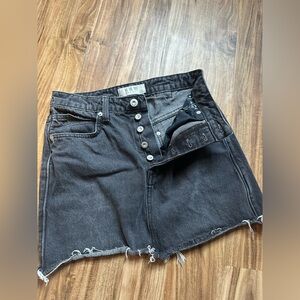 We The Free Black Denim Mini Skirt